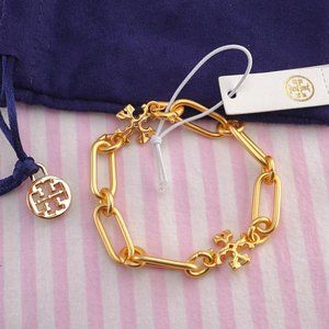Tory Burch Roxanne Chain Bracelet in Tory Gold - Brand New